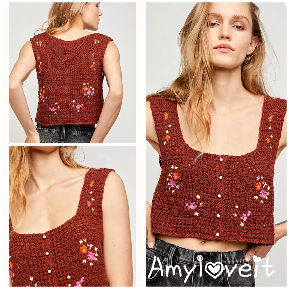 SALE! Free People Wildflowers Cardi Tank Top